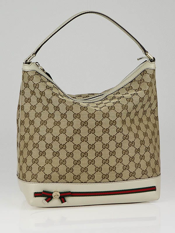 Gucci Beige GG Canvas Mayfair Medium Hobo Bag