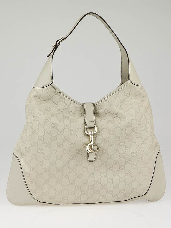 Gucci Off White Guccissima Leather Jackie O Bouvier Hobo at 1stDibs