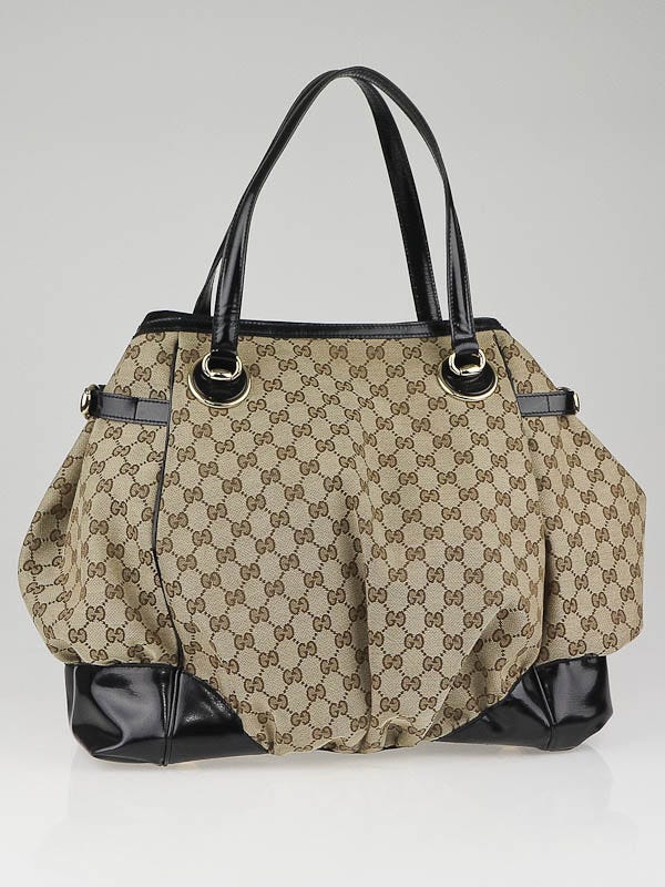 Gucci Beige/Ebony GG Canvas Full Moon Large Tote Bag