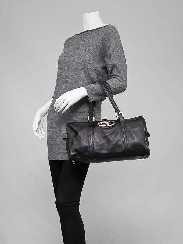 Gucci Black Leather Britt Boston Bag | Yoogi's Closet
