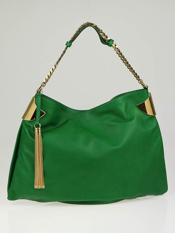 Gucci Green Nubuck Leather 1970 Shoulder Bag