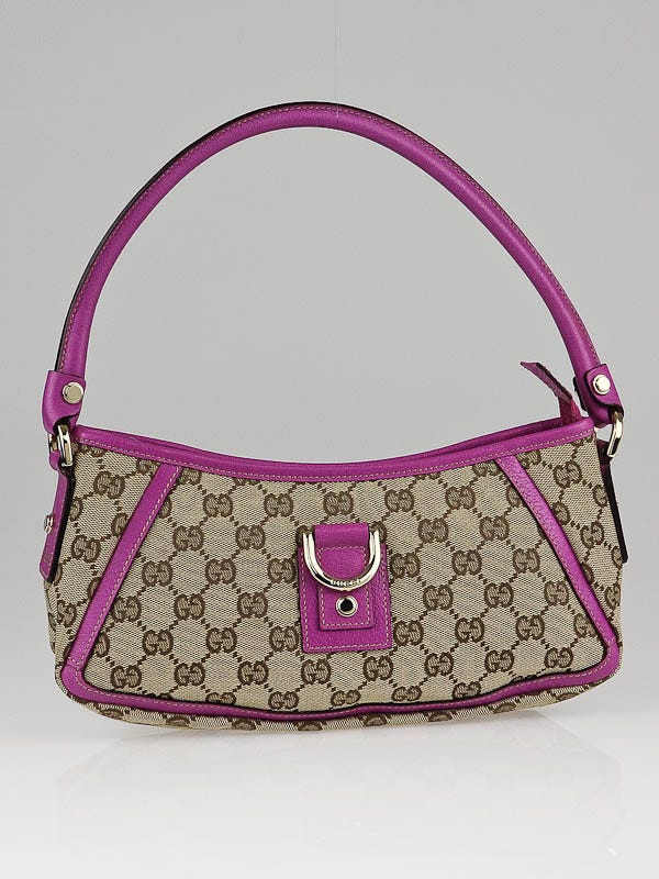 Gucci Beige/Pink GG Canvas Small Abbey Shoulder Bag