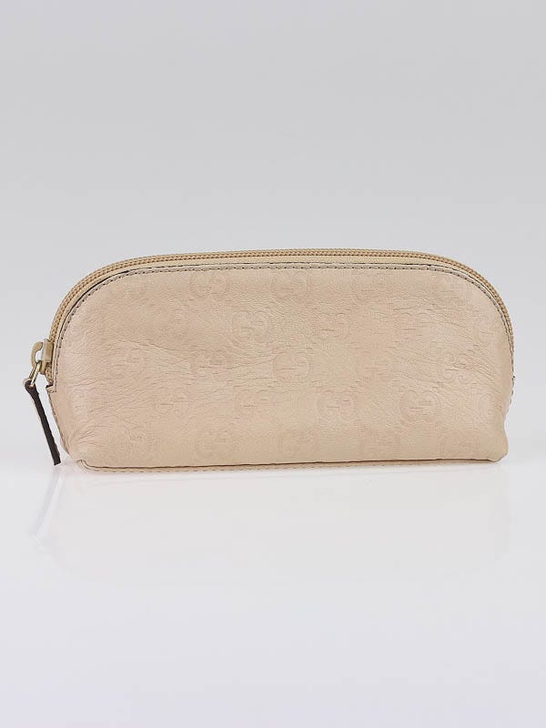 Gucci Pink Guccissima Leather Cosmetic Bag