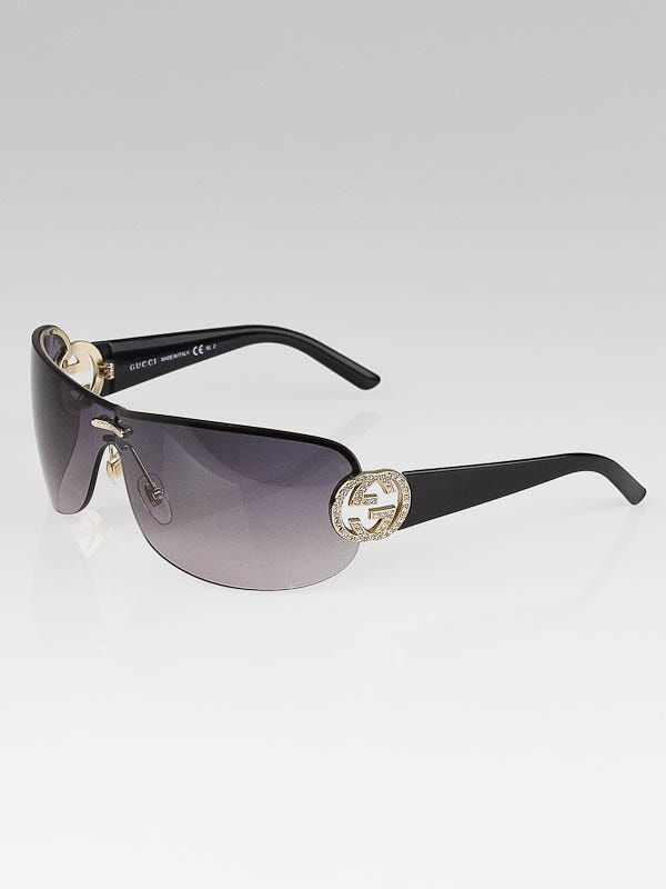 Gucci Black Gradient Tint Crystal GG Sunglasses-4224