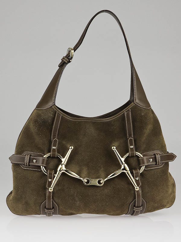 Gucci Taupe Suede 85th Anniversary Bridal Bit Hobo Bag