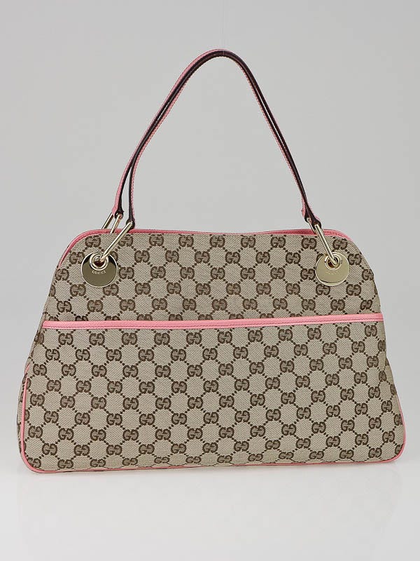 Burberry Pink/White Canvas/Leather Tote Bag - Yoogi's Closet