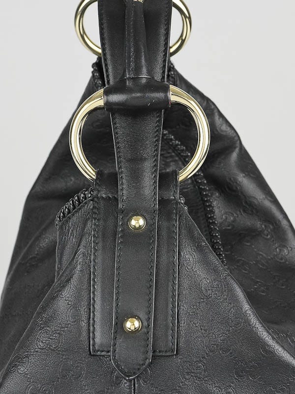 Gucci Black Guccissima Leather Horsebit Creole Hobo Bag - Yoogi's Closet