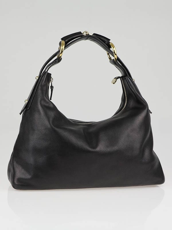 Gucci, Bags, Gucci Horsebit Handle Authentic Calfskin Leather Black Hobo  Shoulder Bag