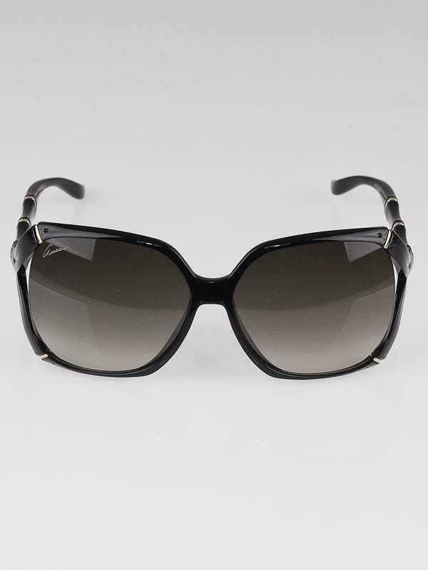 Gucci Black Frame Brown Gradient Tint Bamboo Sunglasses-3508  display picture 1