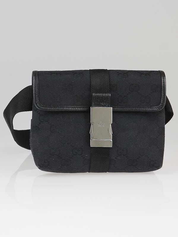 Gucci Black GG Canvas Small Waist Belt Bag