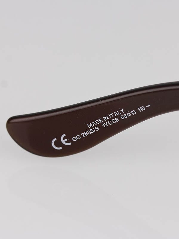 Gucci Rimless Gradient Tint Bamboo GG Wrap Sunglasses-2833