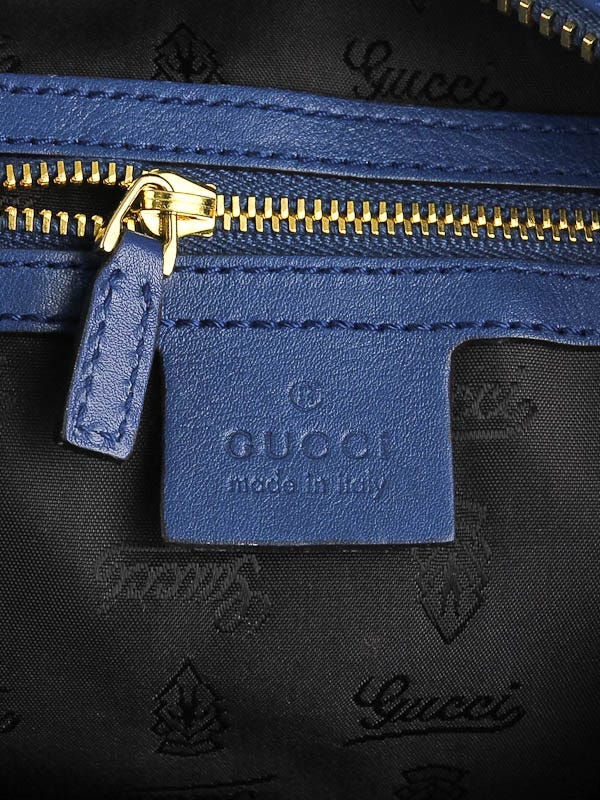 Gucci Blue Leather Darwin Convertible Medium Backpack Bag  display picture 2
