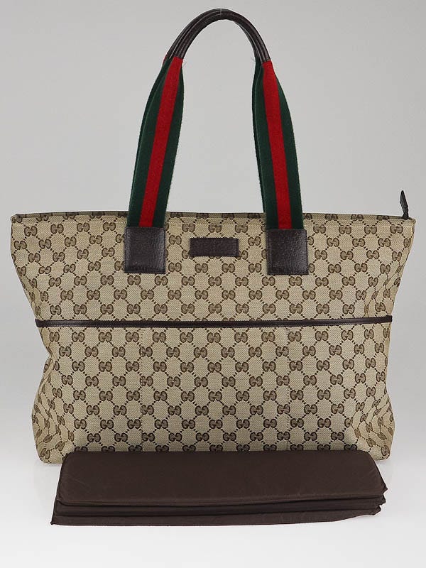 Gucci Beige/Ebony GG Supreme Canvas Baby Changing Bag Gucci