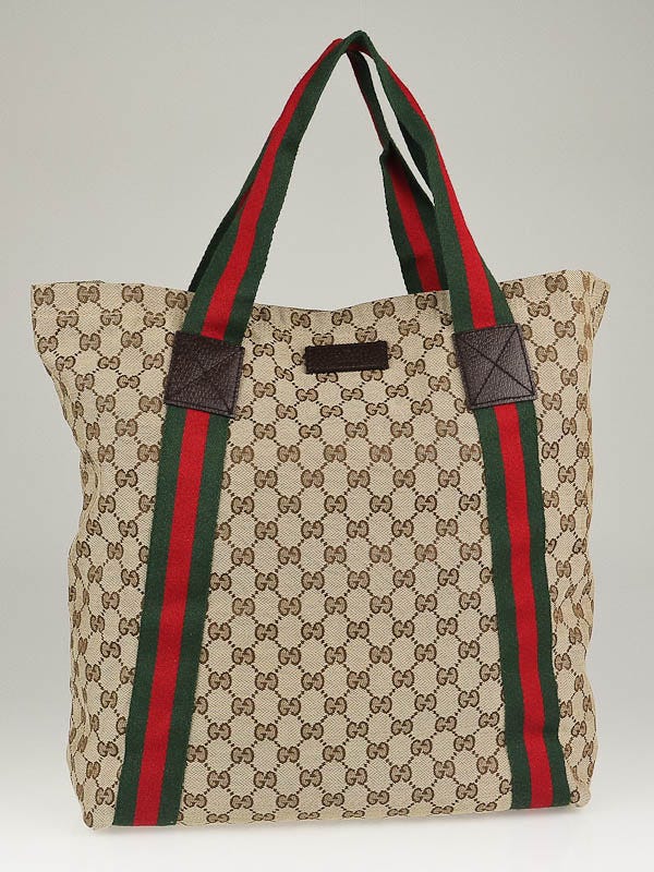 Gucci Beige GG Canvas Large New Ladies Vintage Web Hobo Gucci