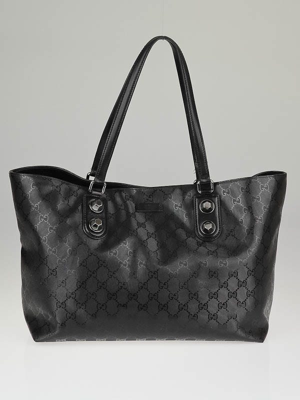 Gucci Black GG Coated Canvas Stud Medium Joy Tote Bag