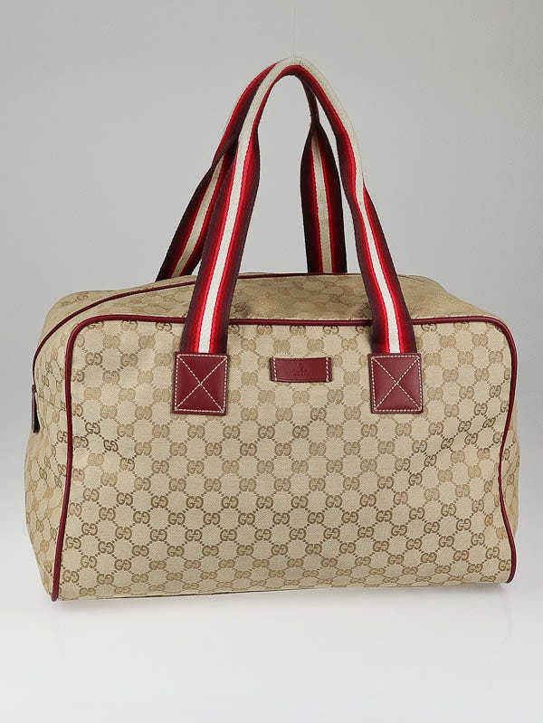 Gucci Beige GG Canvas Carryall Duffle Bag