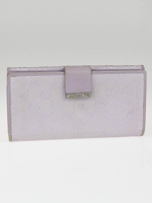 Gucci Lilac GG Canvas Long Flap Wallet