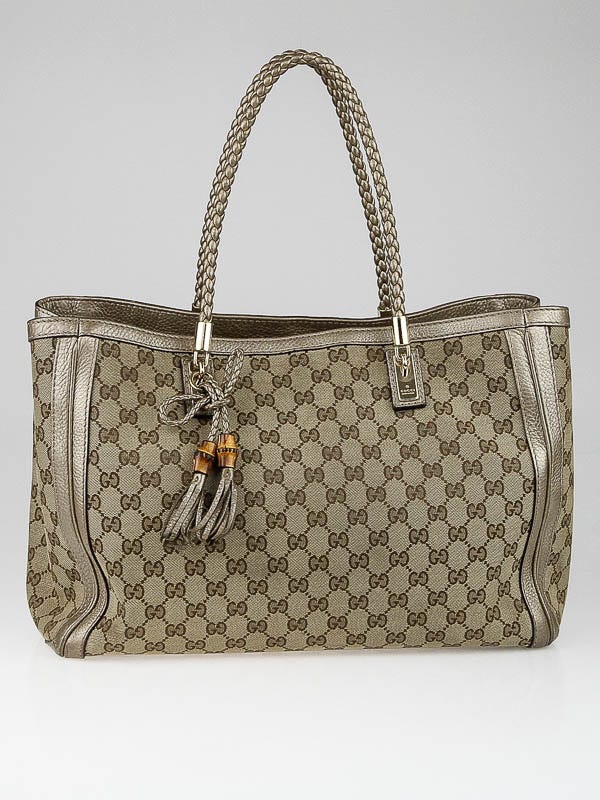 Gucci Beige/Gold GG Canvas Bella Tote Bag