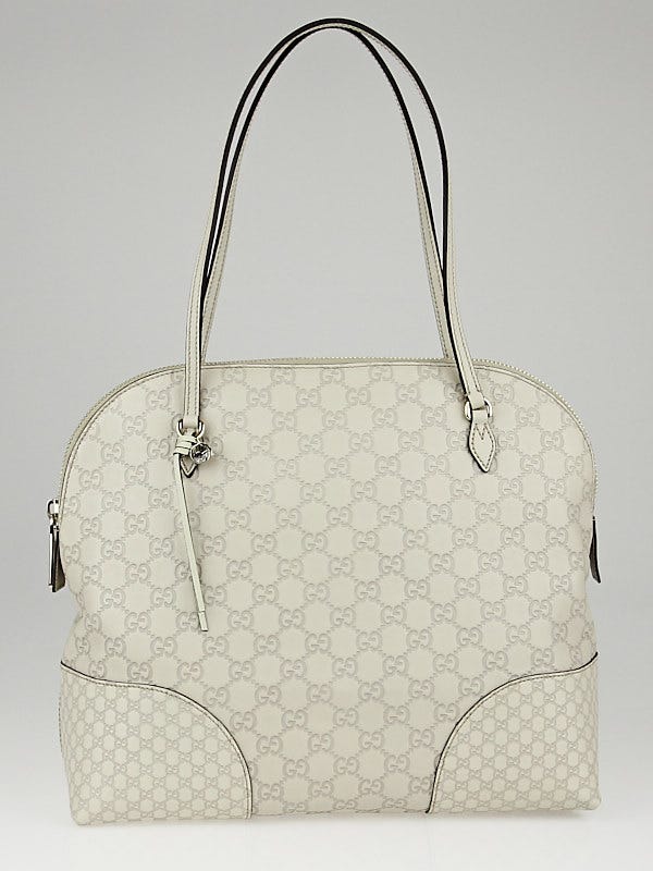 Gucci White Guccissima Leather Bree Shoulder Bag