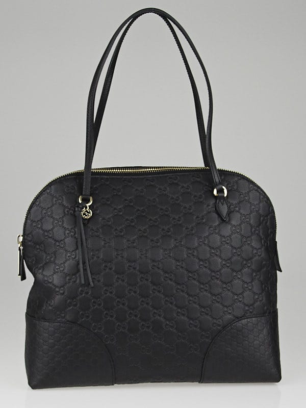 Gucci Black Guccissima Leather Bree Shoulder Bag