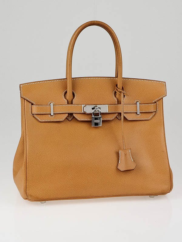 Hermes 30cm Gold Vache Liegee Palladium Plated Hardware Birkin Bag