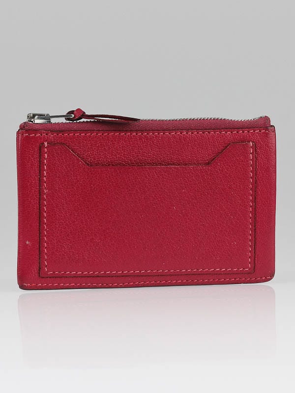 Hermes Framboise Chevre Leather Clarisse PM Card Case