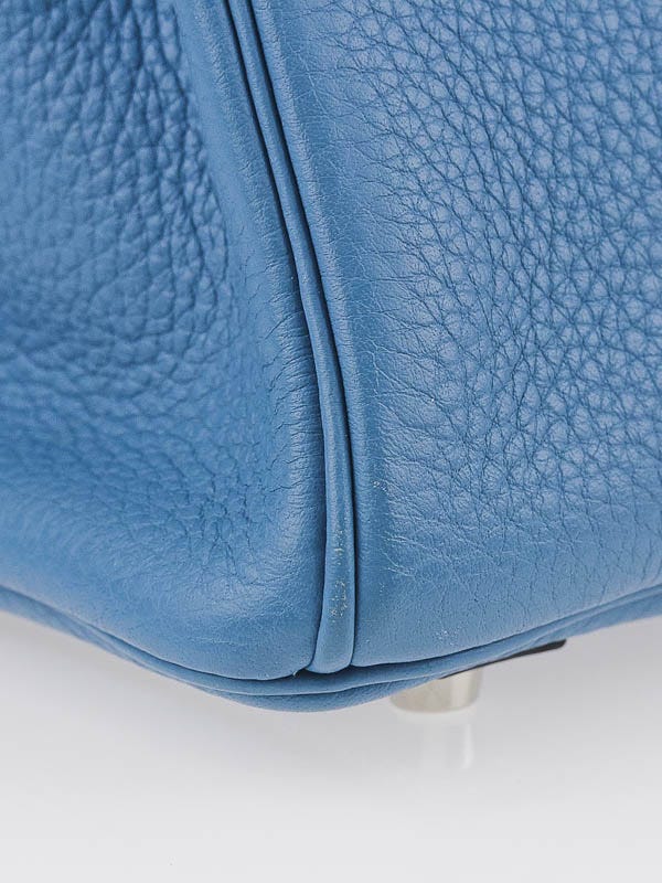 Hand Stitched Hermes Birkin 30 Bag in ck76 Blue Indigo Togo Calfskin 