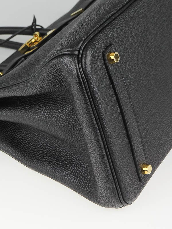 Hermes 35cm Black Togo Leather Gold Hardware Birkin Bag - Yoogi's Closet