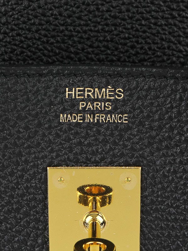 Hermes 35cm Black Togo Leather Gold Hardware Birkin Bag - Yoogi's Closet