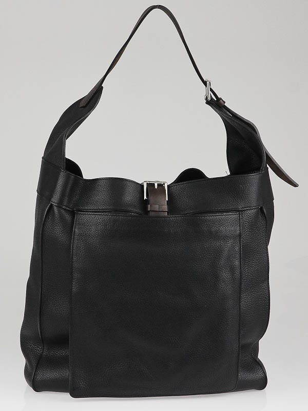 Hermes Black Clemence Leather Marwari GM Bag