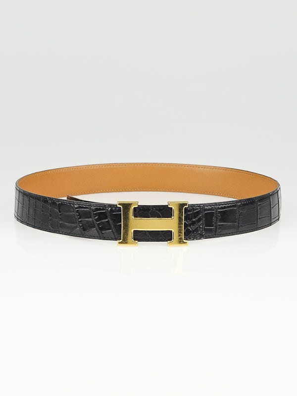 Louis Vuitton - Authenticated Belt - Crocodile Black for Women, Good Condition