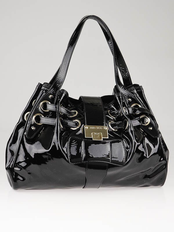 Jimmy Choo Black Patent Leather Ramona Bag | Yoogi's Closet