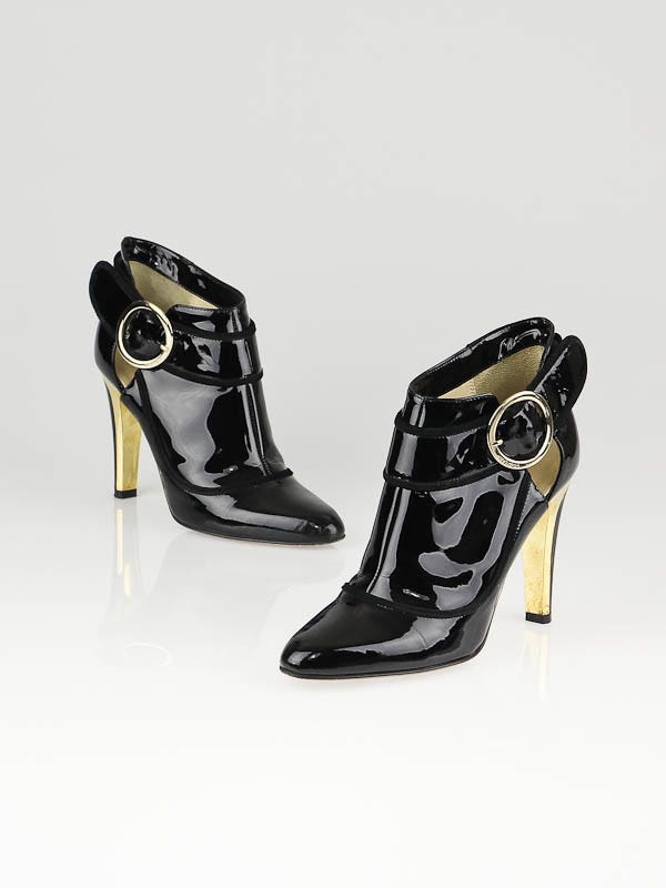 Jimmy Choo Black Patent Leather Chicago Ankle Boots Size 5.5/36