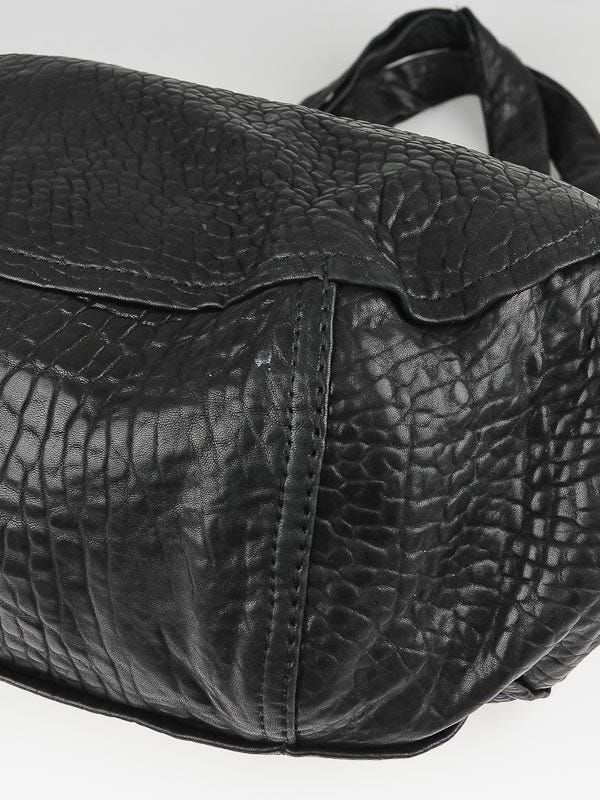 Jimmy Choo Black Pebbled Leather Nica Large Tote Bag