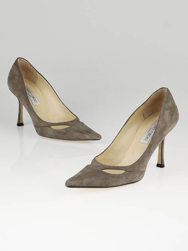 Jimmy Choo Grey Suede Margo Pumps Size 8/38.5