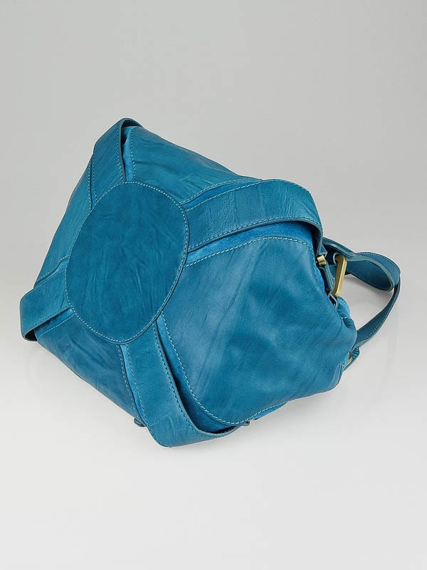 Jimmy Choo 水色スエード パーティーバッグ Jimmy Choo Turquoise Blue Leather/Suede Large Mahala Bag | Yoogi's