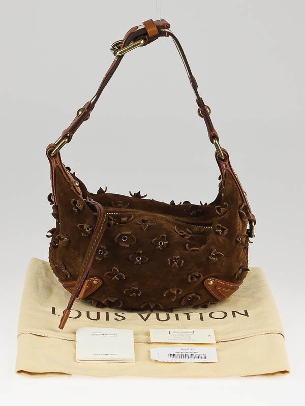 Louis Vuitton Suede Perforated Fleurs Onatah Pm Cacao