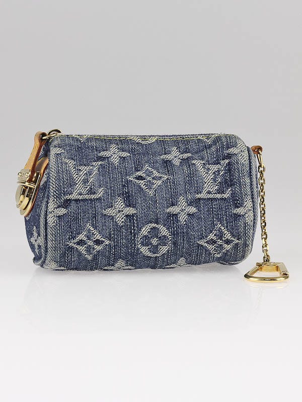 Louis Vuitton Blue Monogram Denim Speedy Pochette Clefs