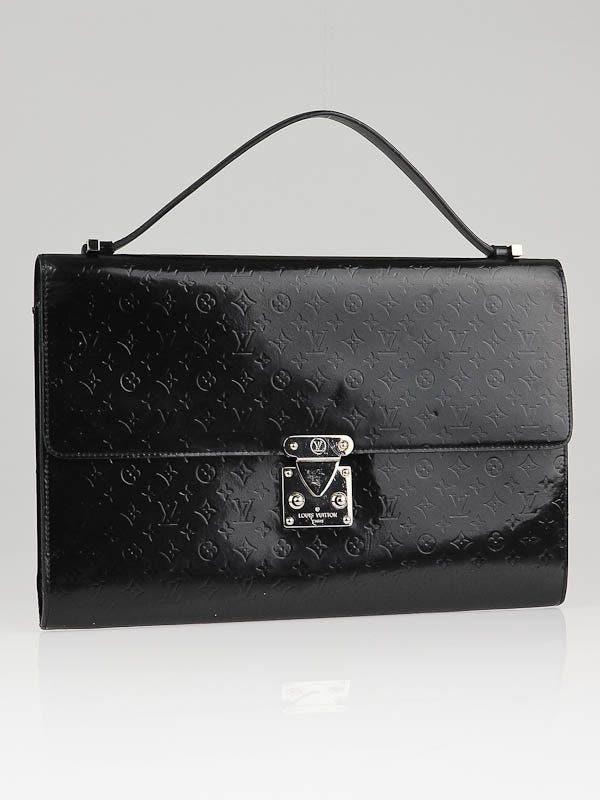 Louis Vuitton Black Mini Monogram Glace Anouchka GM Clutch Bag