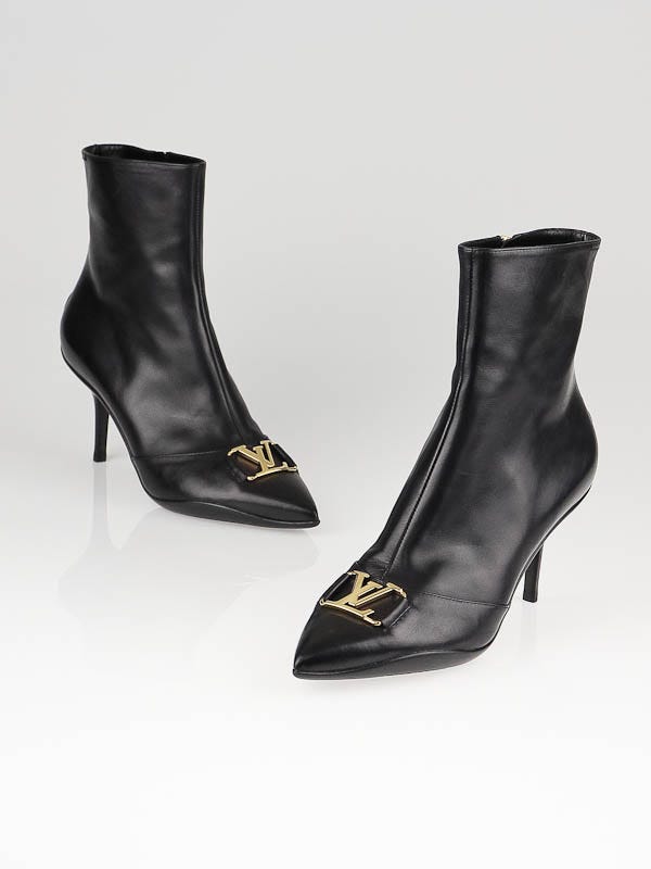 Louis Vuitton Black Leather Candice Ankle Boots Size 8.5/39