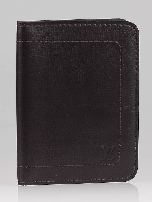 Louis Vuitton Dark Brown Utah Leather Six Card Wallet Louis Vuitton