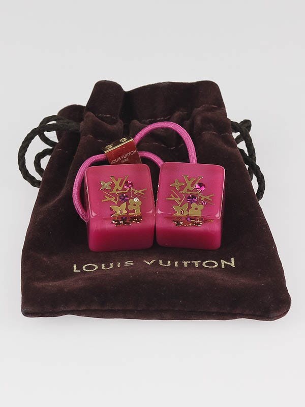 ヘアアクセサリー Louis Vuitton Hair Cube Enclusion Pink Louis Vuitton Hair Cube Hair Accessory Resin Gold Pink