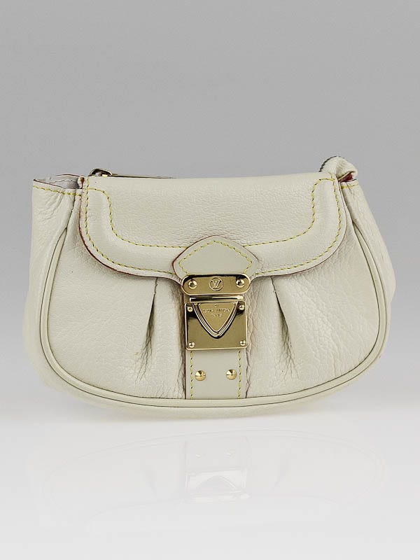 Louis Vuitton White Suhali Leather Small Pouch