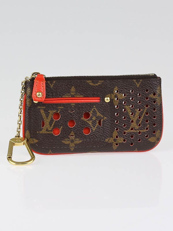 Louis Vuitton Limited Edition Monogram Perforated Orange Pochette Clefs
