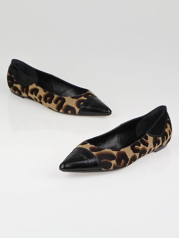 Louis Vuitton Leopard Print Pony Hair Wild Ballerina Flats Size 5.5/36