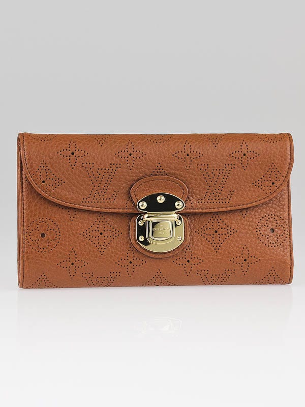 Louis Vuitton Cognac Monogram Mahina Leather Amelia Wallet
