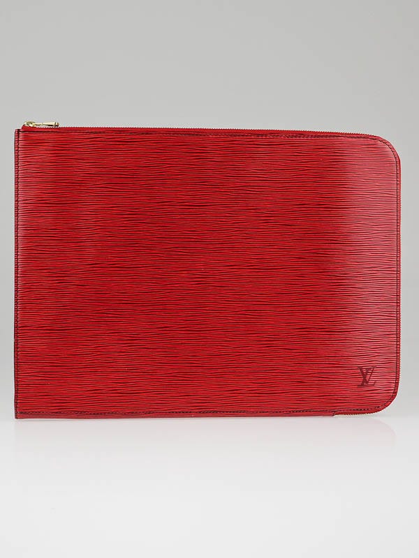 Louis Vuitton Red Epi Leather Poche Documents Case