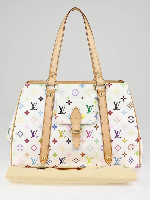 Louis Vuitton White Multicolore Monogram Aurelia GM Bag - Yoogi's