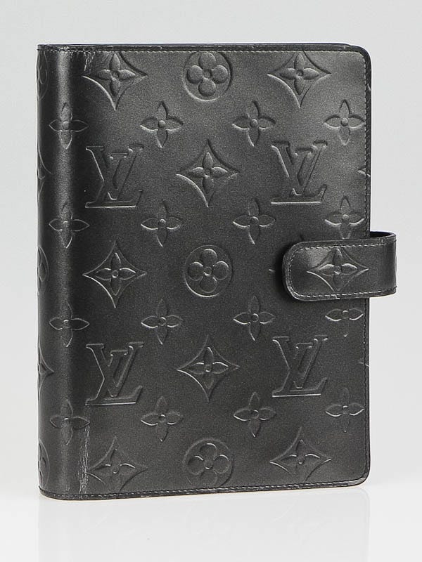 Louis Vuitton Black Monogram Mat Medium Agenda/Notebook