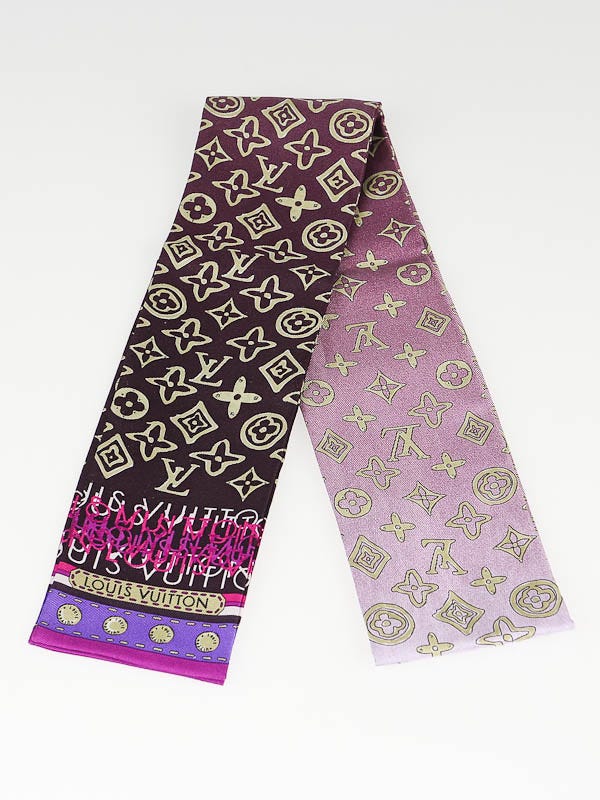 Louis Vuitton Cassis Silk Monogram Map Bandeau